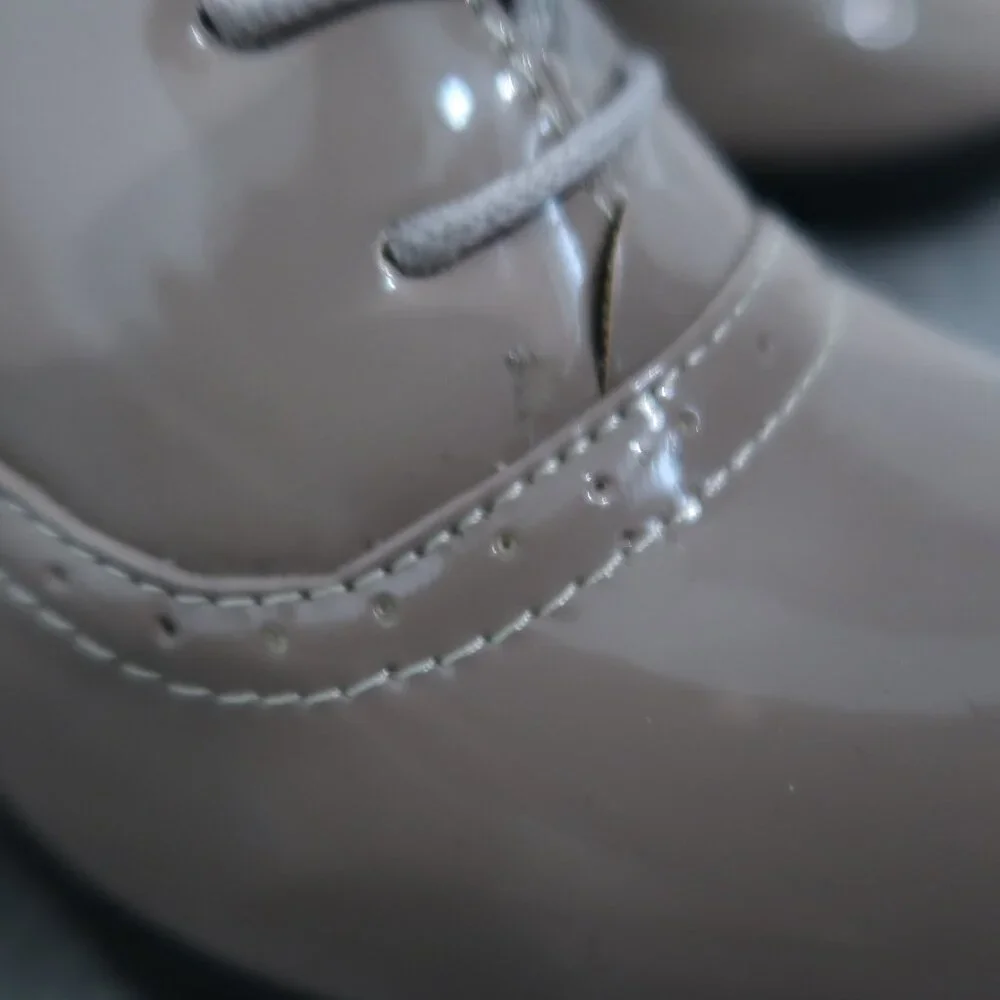 Dadawen Heels Womens 9 Brown Platform Oxfords Chunky Boxy Academia - Picture 5 of 15